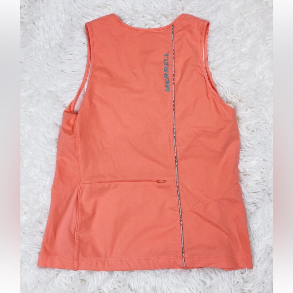 Merrell Womens Medium Activewear Tank Orange Back Zipper Pocket